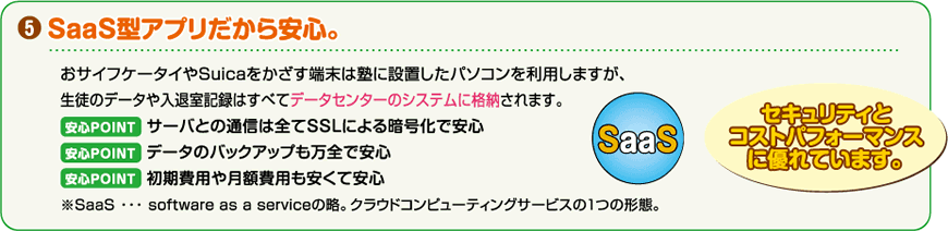SaaSアプリだから安心。